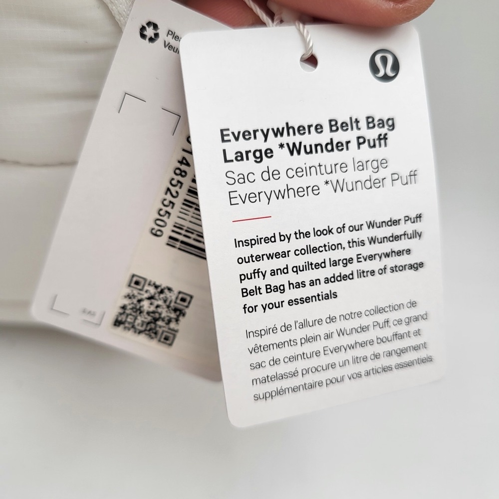 Lululemon Wunder Puff Everywhere White Belt Bag One Size 2L -Brand New! - Picture 7 of 7